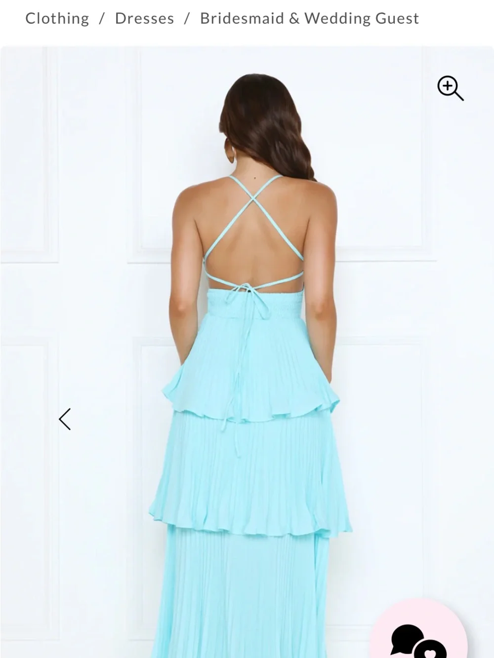 Hello Molly Ice Blue Tiered Pleated Maxi Dress NWT Size large - Picture 3 of 3